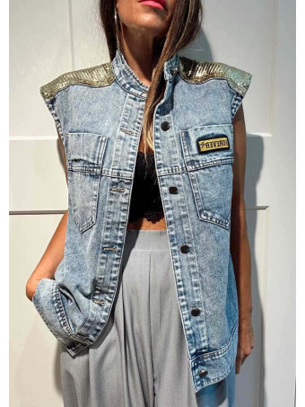 Chaleco Vaquero Lentejuelas AUVREL Blue Jean HEVE