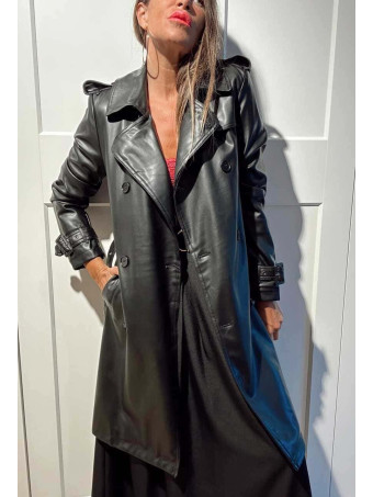 Gabardina Midi Polipiel RAISSER Negro HEVE