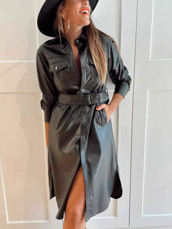 Trench Largo Polipiel BELIKOVA Negro HEVE