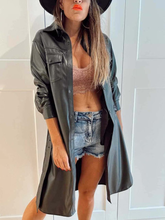 Trench Largo Polipiel BELIKOVA Negro HEVE