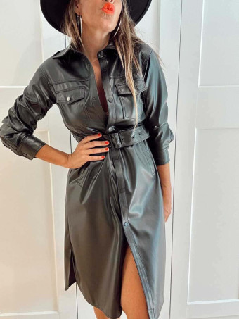 Trench Largo Polipiel BELIKOVA Negro HEVE