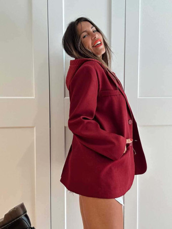 Blazer con Capucha HAREBACK Burdeos HEVE