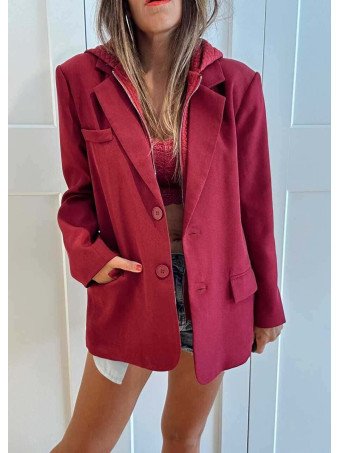 Blazer con Capucha HAREBACK Burdeos HEVE