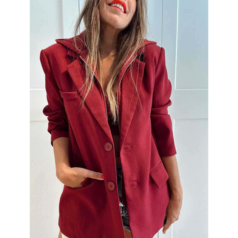 Blazer con Capucha HAREBACK Burdeos HEVE