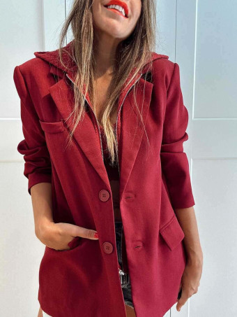 Blazer con Capucha HAREBACK Burdeos HEVE