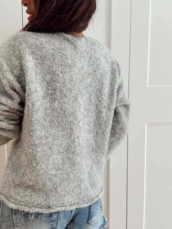 Chaqueta Punto Maxi-Botones MIRZELLE Gris HEVE