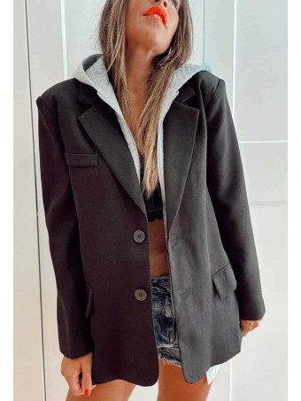 Blazer con Capucha HAREBACK Negro HEVE