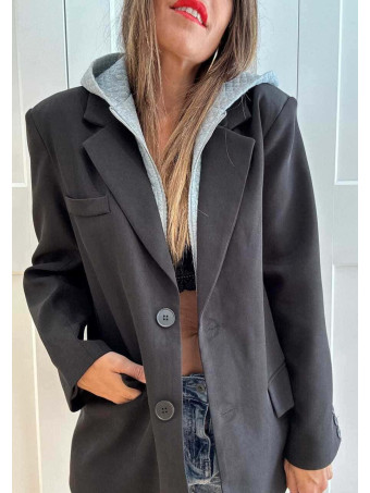 Blazer con Capucha HAREBACK Negro HEVE
