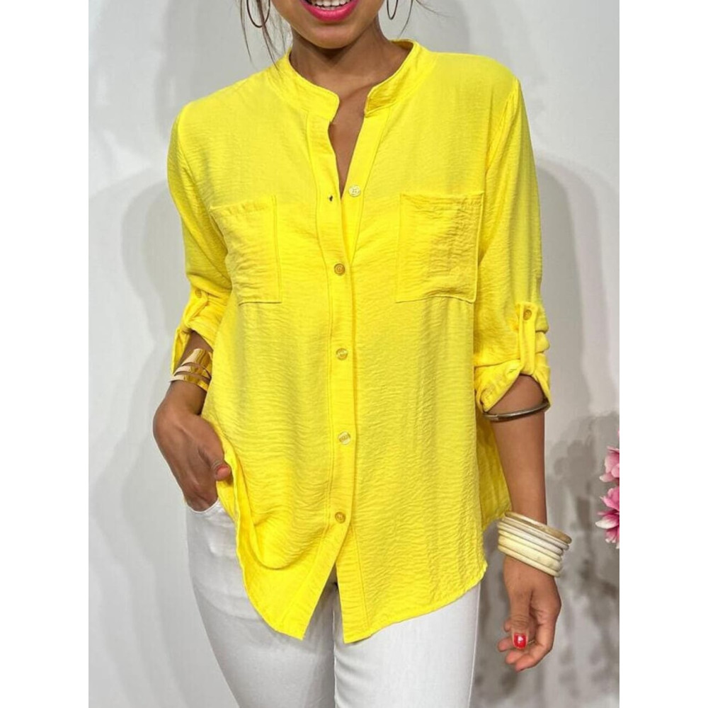 Camisa Fluida FLOSSIE Amarillo Limón HEVE Camisa Fluida FLOSSIE Amarillo Limón HEVE