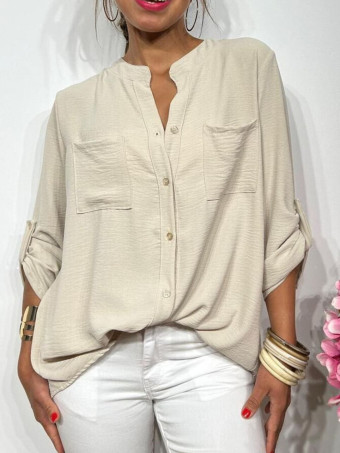 Camisa Fluida FLOSSIE Beige HEVE