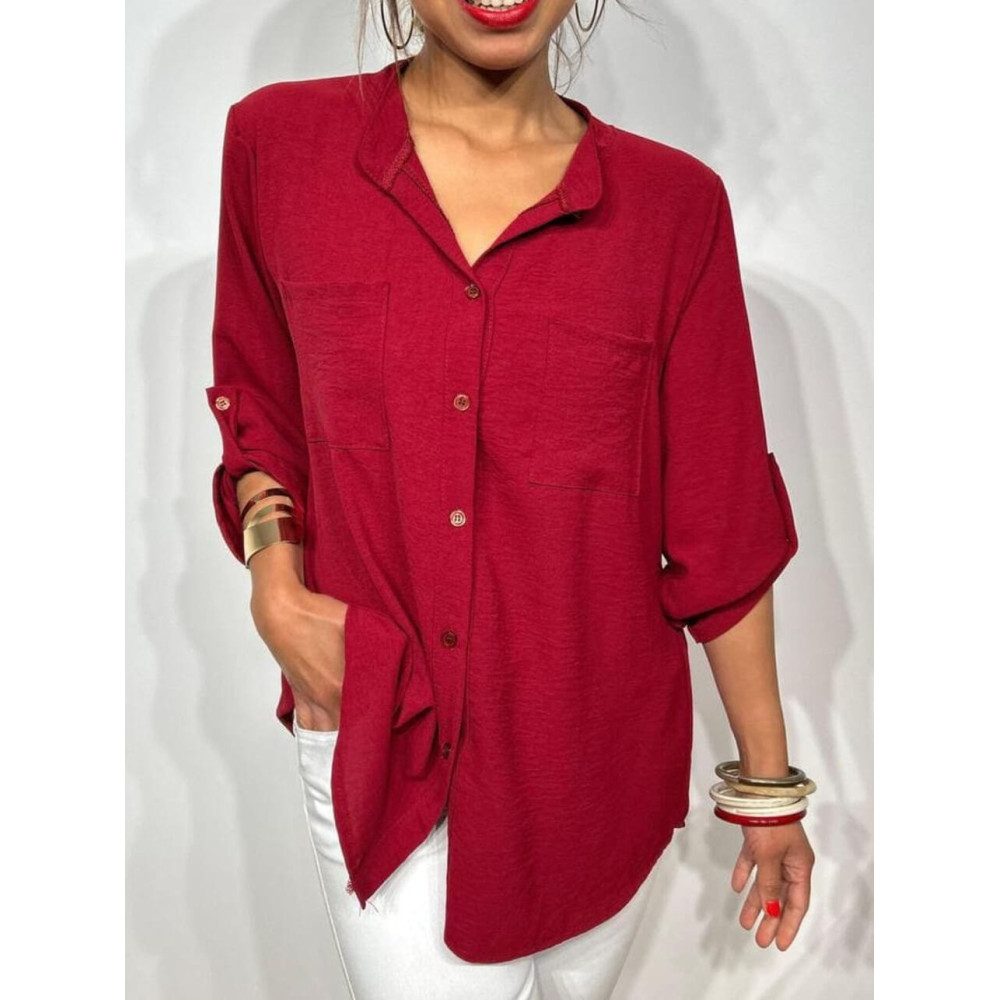 Camisa Fluida FLOSSIE Burdeos HEVE Camisa Fluida FLOSSIE Burdeos HEVE