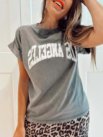 Camiseta Algodón LOS ÁNGELES Gris HEVE