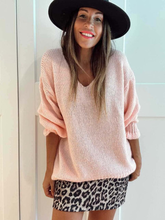 Jersey Escote Pico VINTERA Rosa HEVE
