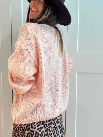 Jersey Escote Pico VINTERA Rosa HEVE