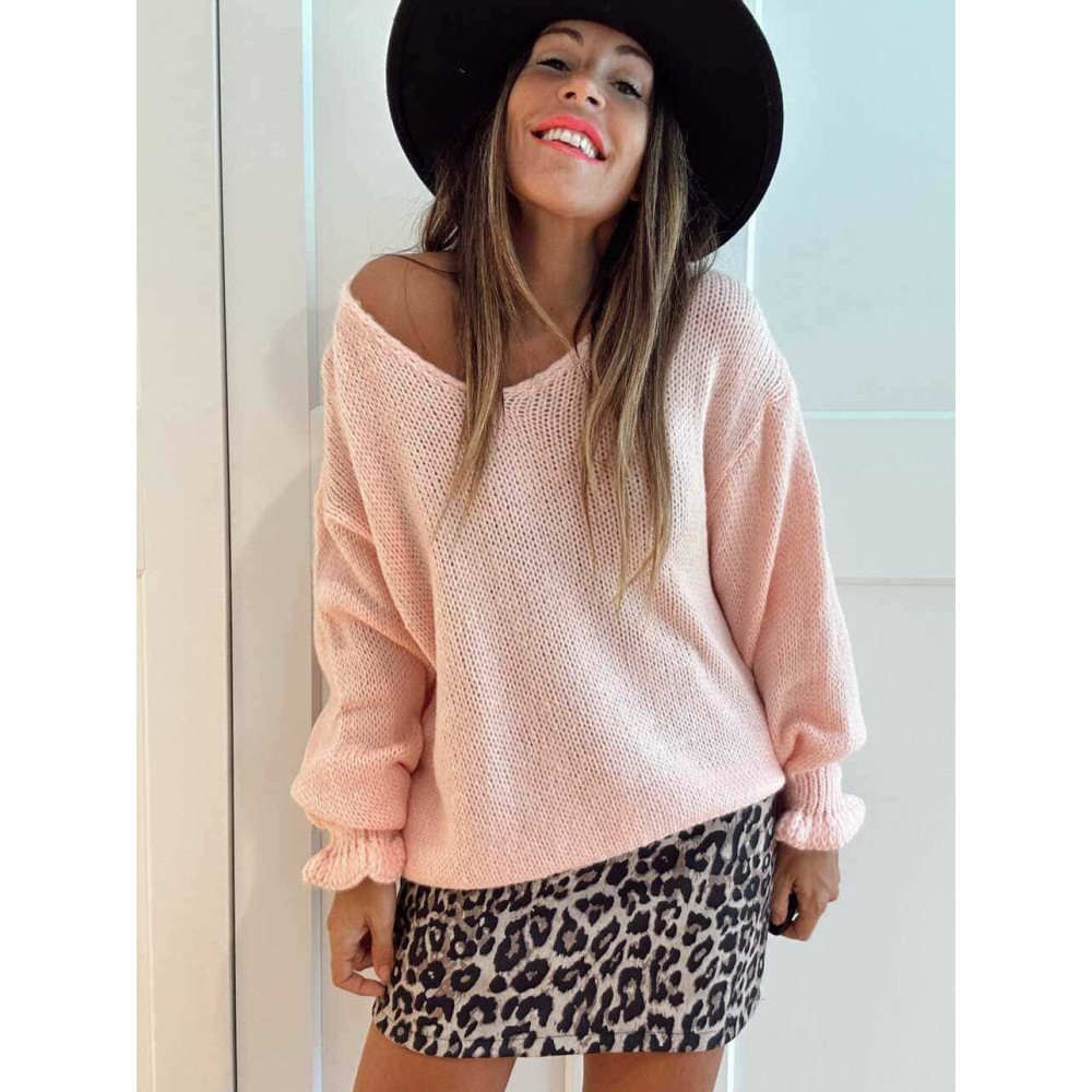 Jersey Escote Pico VINTERA Rosa HEVE