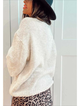 Jersey Escote Pico VINTERA Beige HEVE