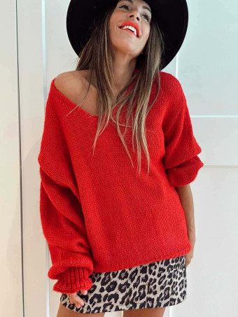 Jersey Escote Pico VINTERA Rojo HEVE