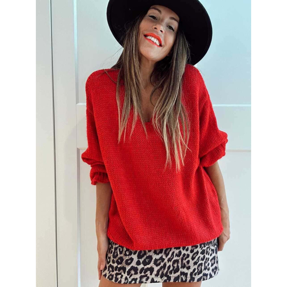 Jersey Escote Pico VINTERA Rojo HEVE