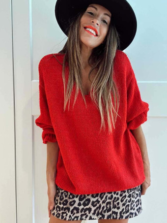 Jersey Escote Pico VINTERA Rojo HEVE