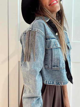 Cazadora Vaquera Cropped TAVIRA Blue Jean HEVE