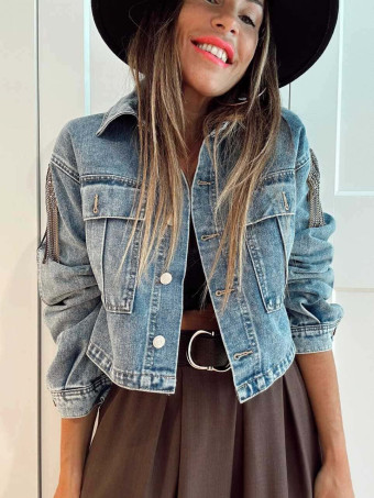 Cazadora Vaquera Cropped TAVIRA Blue Jean HEVE
