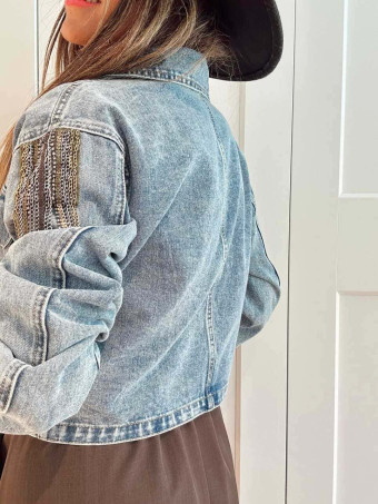 Cazadora Vaquera Cropped TAVIRA Blue Jean HEVE