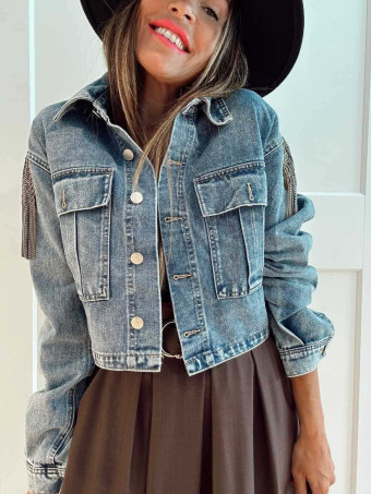 Cazadora Vaquera Cropped TAVIRA Blue Jean HEVE