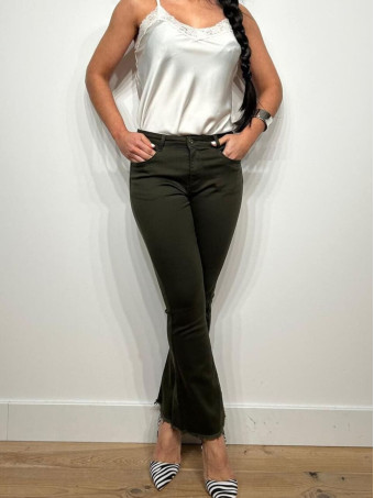 Jeans Mini Flare VALDANCE Verde Militar HEVE