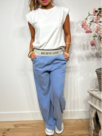 Pantalón Casual BELIEVE LOVE Azul Jean HEVE