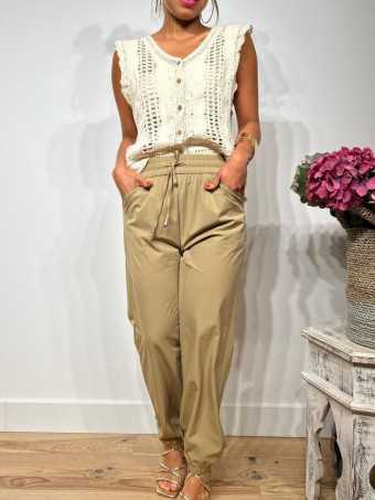 Pantalón Jogger Nylon HANZEL Taupe HEVE