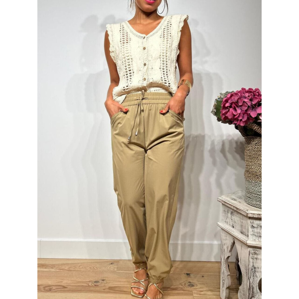 Pantalón Jogger Nylon HANZEL Taupe HEVE