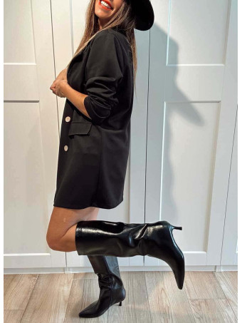 Bota Alta Efecto Piel ROXENNA Negro HEVE