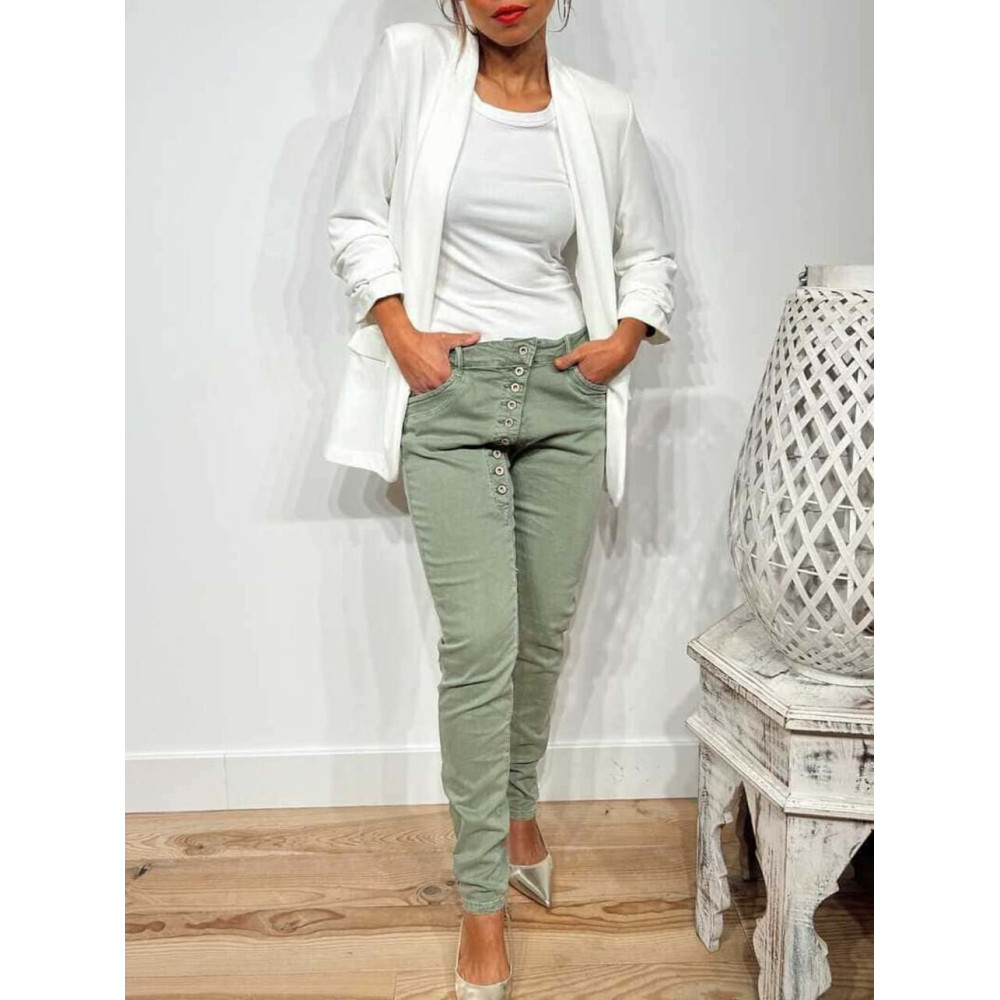 Jeans Baggy Botones ROUTLE Khaki HEVE Jeans Baggy Botones ROUTLE Khaki HEVE