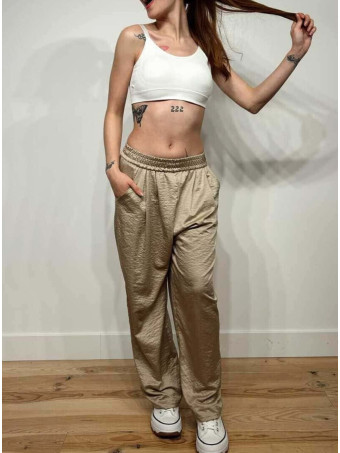 Pantalón Casual Satinado OLIYA Taupe HEVE