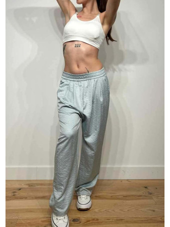 Pantalón Casual Satinado OLIYA Celeste HEVE