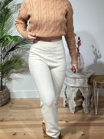 Pantalón Comfy Punto SQUEEZE Beige HEVE