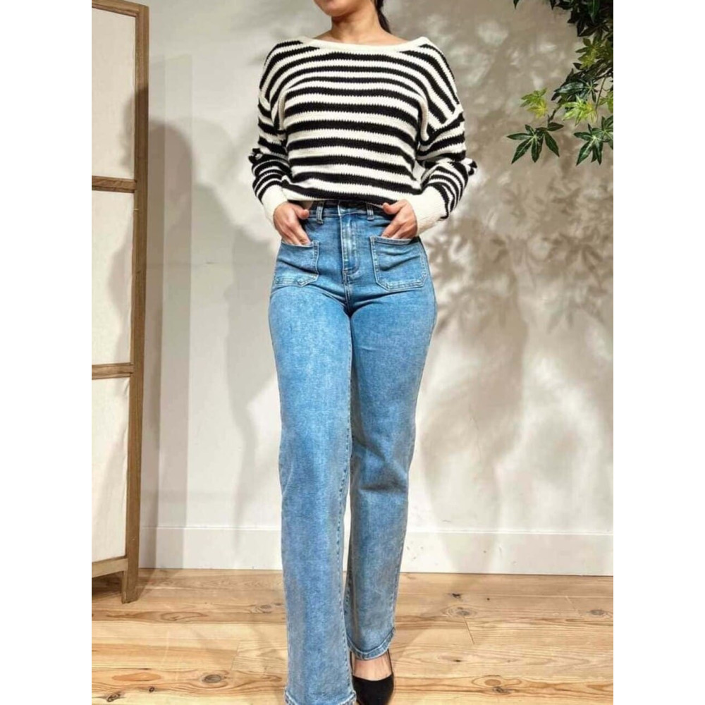 Jeans Straight High Waist BAILEY HEVE