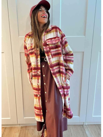 Sobrecamisa Larga Cuadros HARMATTAN Fucsia HEVE
