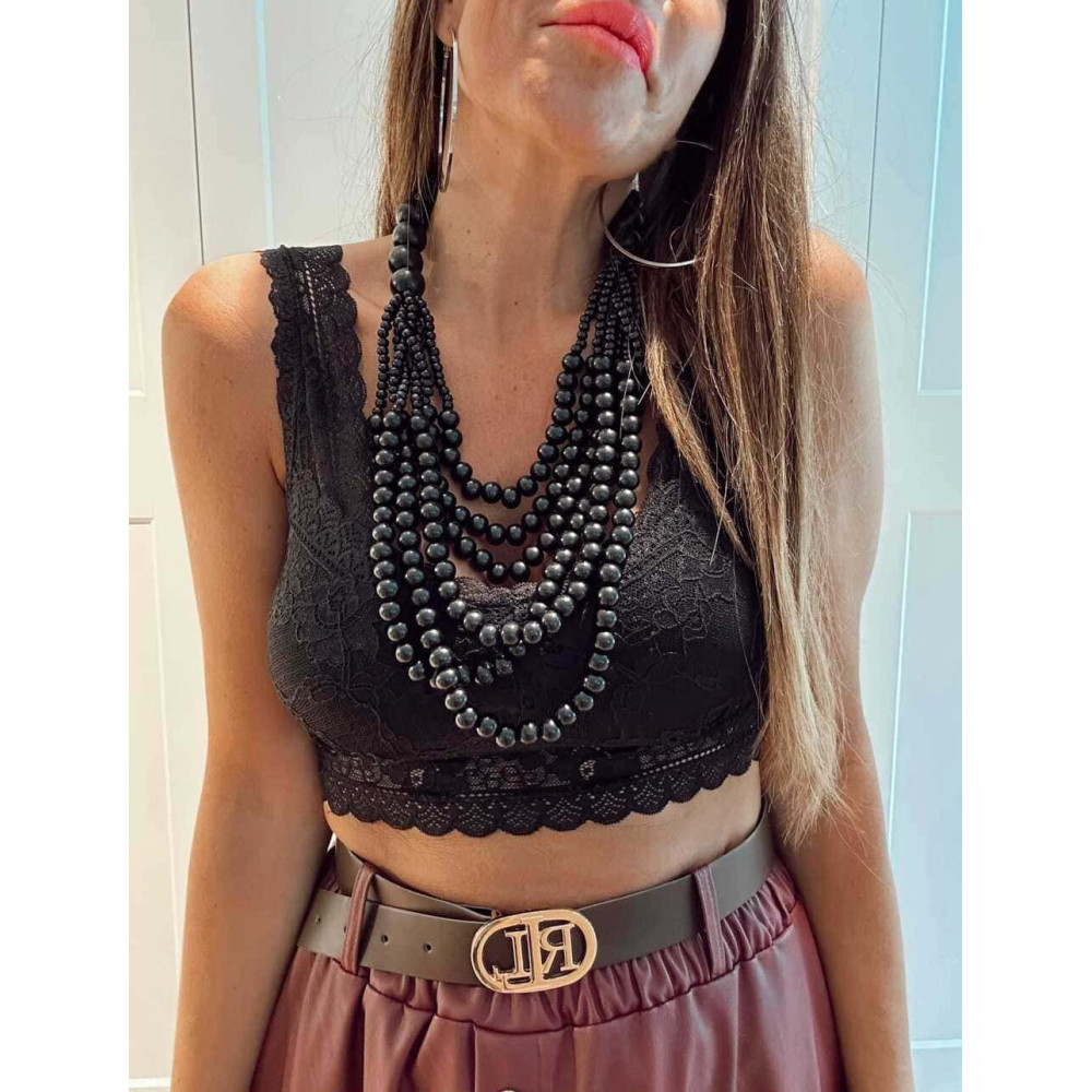 Collar Cuentas de Madera NAYOMA Negro 104 HEVE