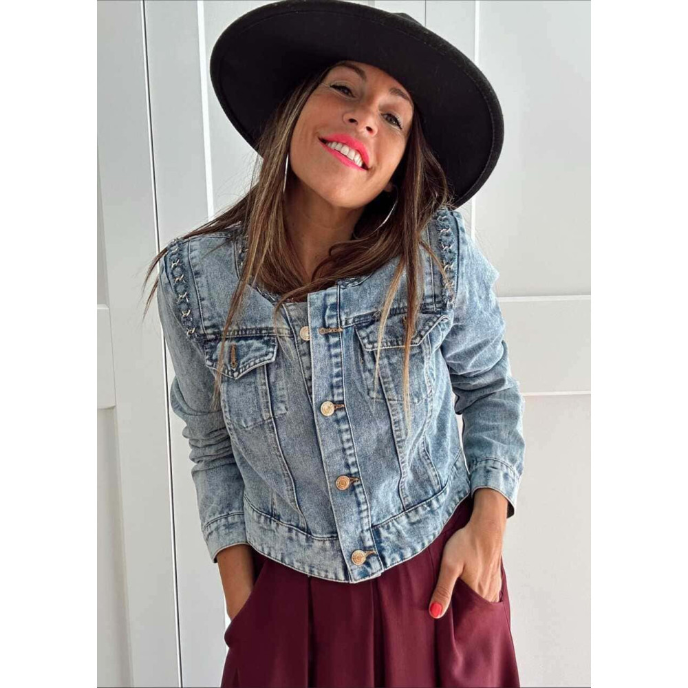 Chanelita Vaquera Cropped MYLENE Blue Jean HEVE