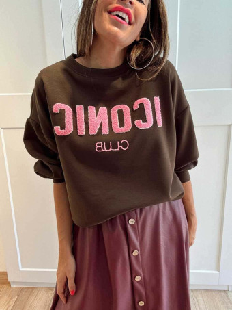 Sudadera Soft Touch ICONIC CLUB Marrón HEVE