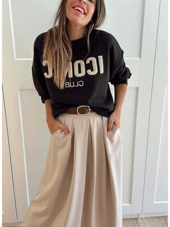 Falda Larga con Cinturón MIRENAI Beige HEVE