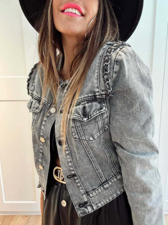 Chanelita Vaquera Cropped MYLENE Gris HEVE