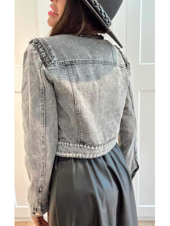 Chanelita Vaquera Cropped MYLENE Gris HEVE