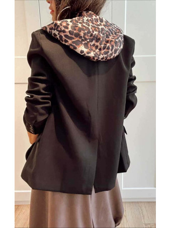 Blazer con Capucha KENZARI Negro/Print HEVE