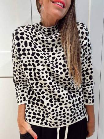 Punto Print Cuello Subido NAWILA Crudo HEVE