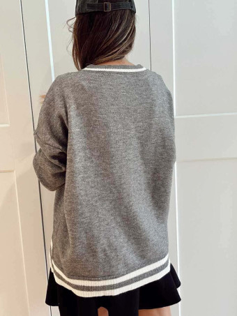 Jersey College Oversize WEXFORD Gris HEVE
