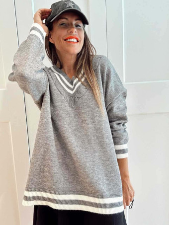 Jersey College Oversize WEXFORD Gris HEVE