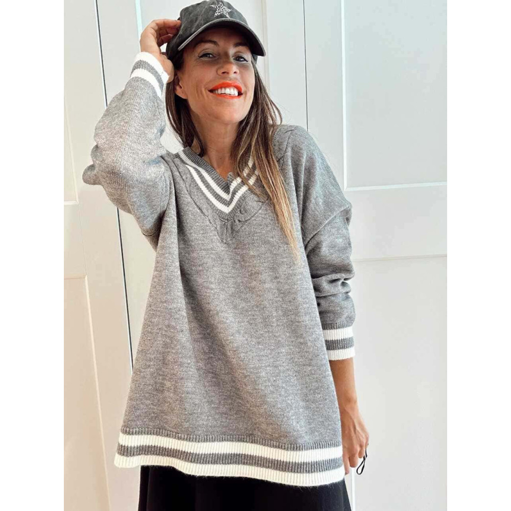 Jersey College Oversize WEXFORD Gris HEVE Jersey College Oversize WEXFORD Gris HEVE