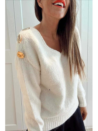 Jersey Maxi-Botones RIMEYA Crudo HEVE